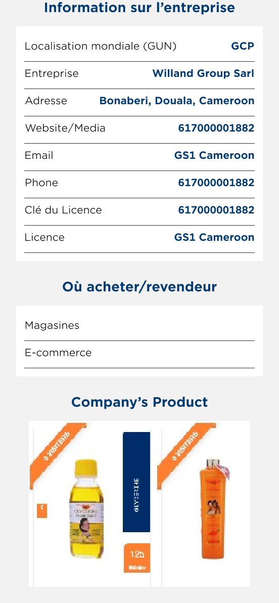 QR617 · Entreprise et points de vente